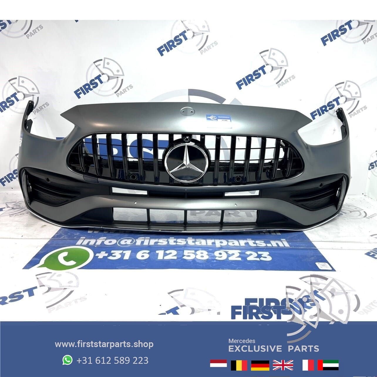 W206 AMG LINE BUMPER C KLASSE A2068858401 C43 VOORBUMPER + G, Gebruikt, -, Voor, Ophalen of Verzenden