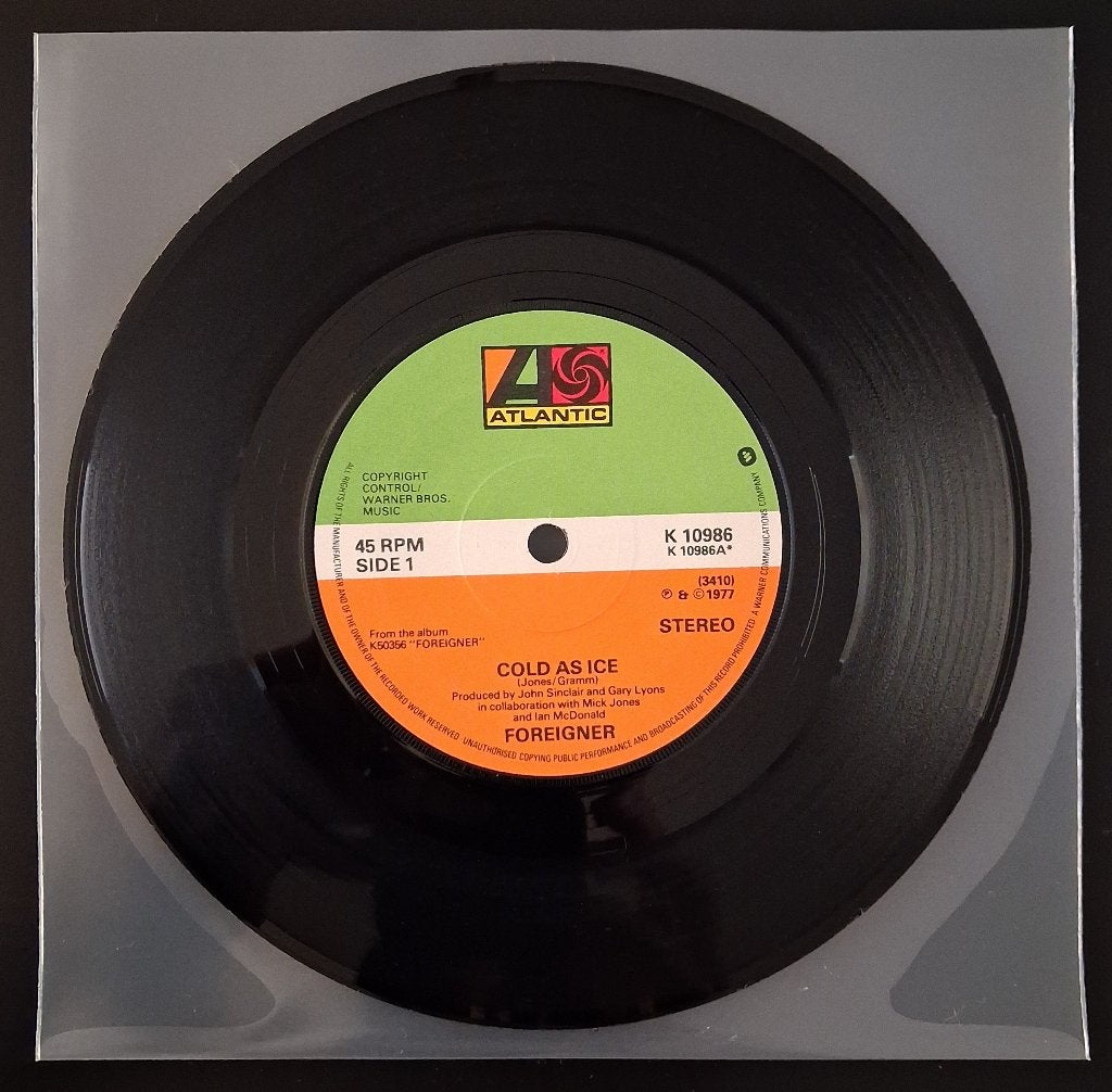 7" Foreigner – Cold As Ice (ATLANTIC 1977) VG+, CD & DVD, 7 inch, Utilisé, Pop, Envoi