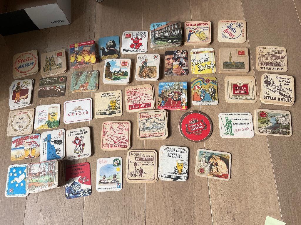 160 Bierkaarten Stella artois, Verzamelen, Ophalen, Gebruikt, Viltje(s), Stella Artois
