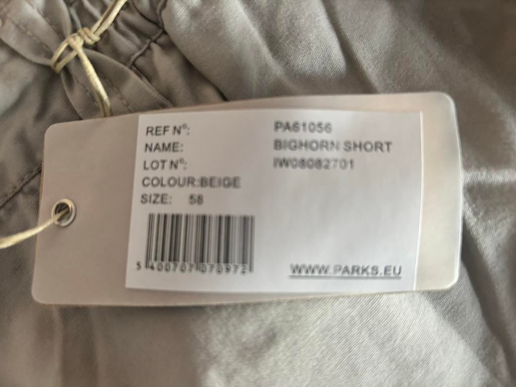 Taille 64 : short 5-poche  « Bighorn » de la marque Parks, Vêtements | Hommes, Grandes tailles, Enlèvement ou Envoi, Neuf, Beige