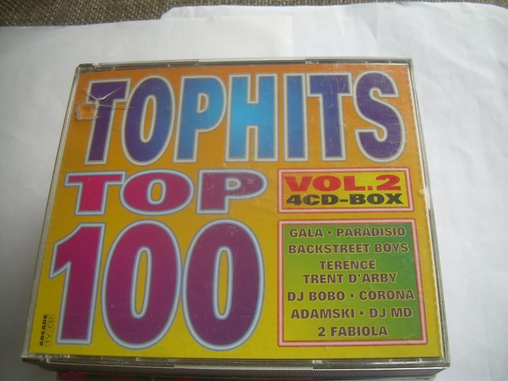 4 CD BOX - TOPHITS TOP 100 - VOL 2, Cd's en Dvd's, Cd's | Verzamelalbums, Ophalen of Verzenden, Zo goed als nieuw, Dance, Boxset