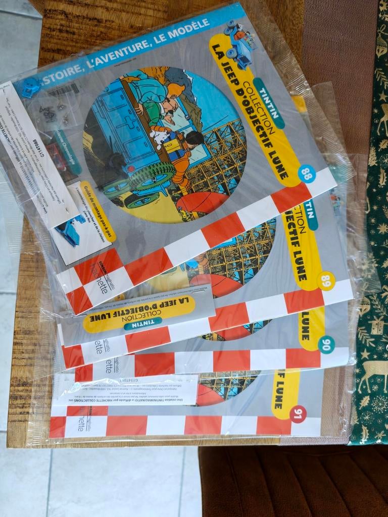 Fascicules Jeep objectif lune Tintin 88 a 91 pour les quatre, Collections, Enlèvement ou Envoi