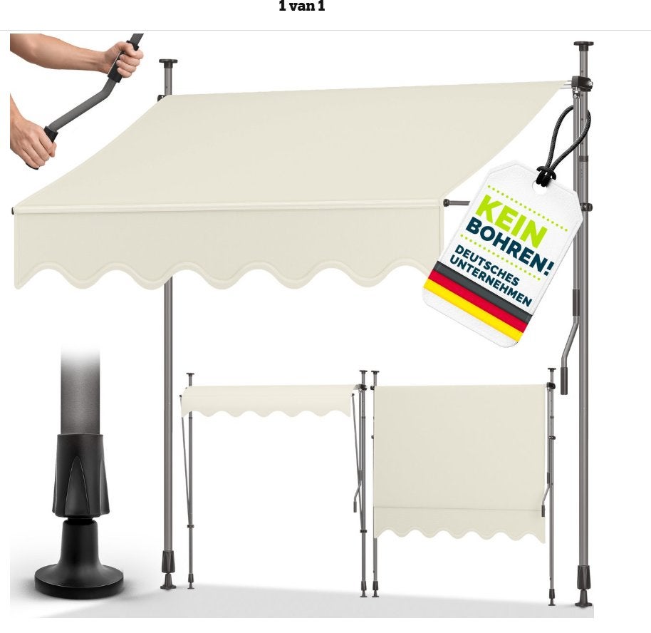 Klemluifel met handslinger - zand - 200cm - Nieuw, Ophalen, Nieuw, Minder dan 250 cm, 150 tot 300 cm