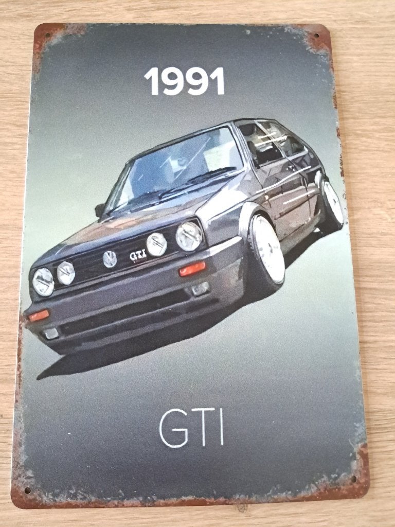 VW Golf 2 GTI metalen bord, Verzamelen, Ophalen of Verzenden, Nieuw, Auto's