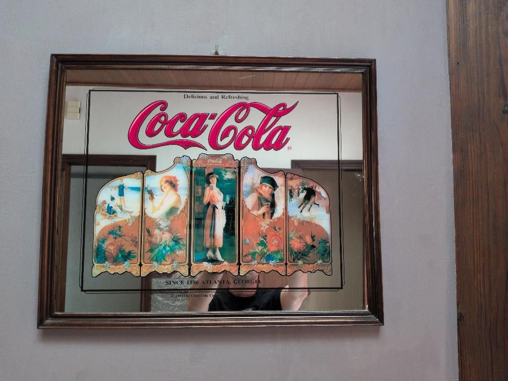 Spiegel Coca-Cola  1886 Atlanta, Verzamelen, Ophalen, Zo goed als nieuw, Overige typen