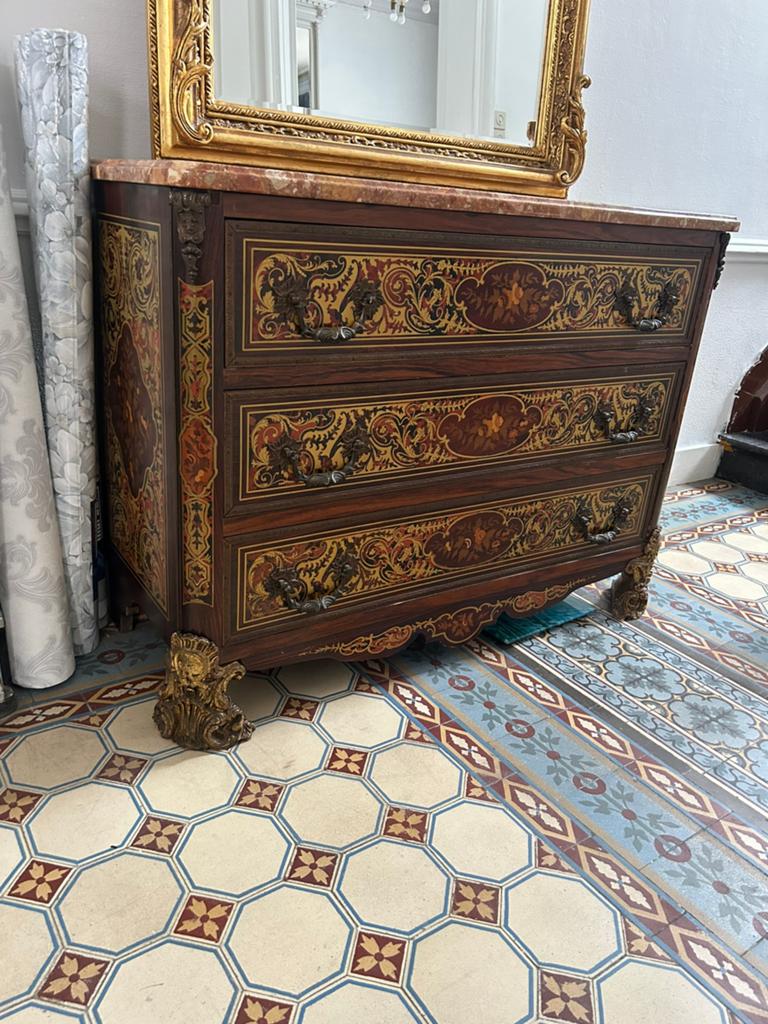 Commode galbée de style Boulle / Napoléon III, Enlèvement, Comme neuf