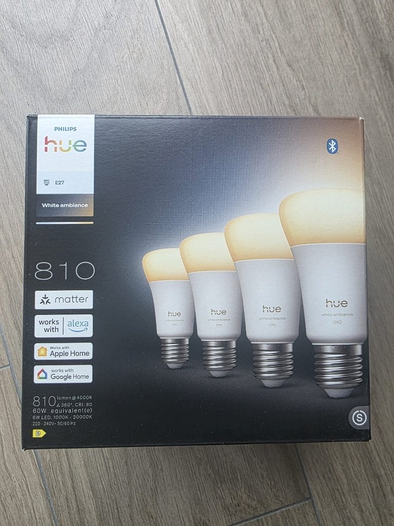 Philips Hue A60 White Ambiance E27 810 lumens 4-pack, Ophalen, Philips Hue, Instelbaar wit, Nieuw