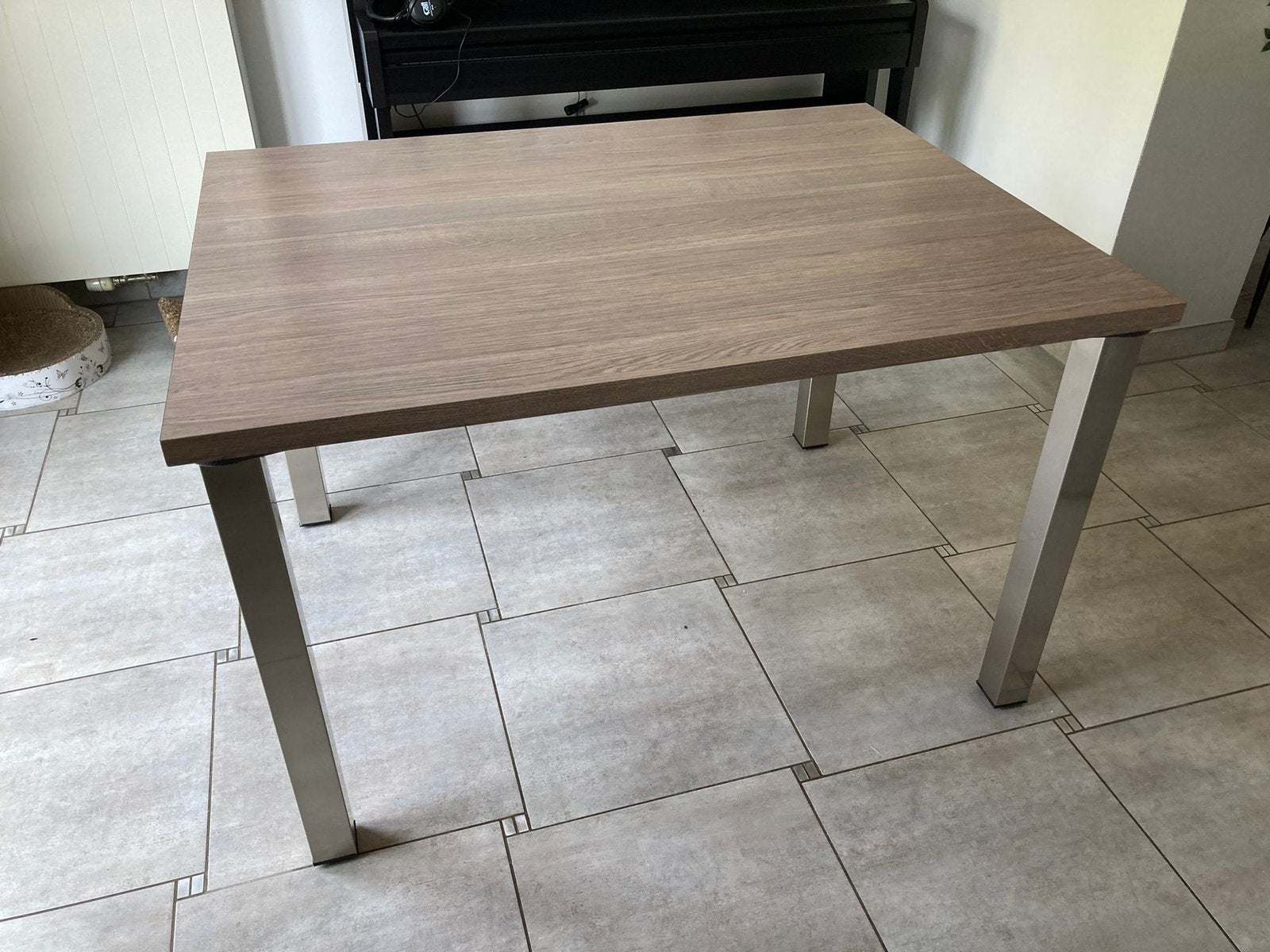 Table avec pieds en inox, Maison & Meubles, Enlèvement, Comme neuf