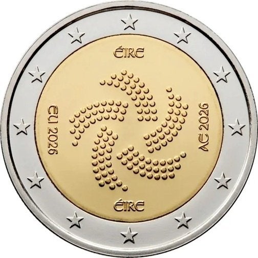 Ierland 2026 – Voorzitter EU - 2 euro UNC, Ophalen of Verzenden, Ierland, 2 euro, Losse munt
