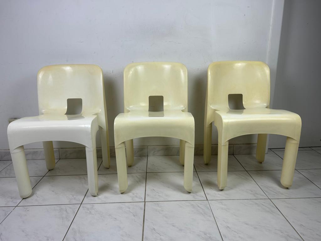 3x vintage Universale stoel Joe Colombo Kartell setprijs, Huis en Inrichting, Stoelen, Kunststof, Gebruikt, Drie, Wit