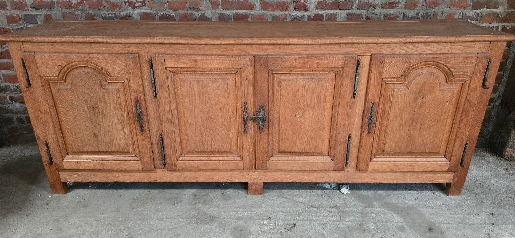 Buffet 4 portes en chêne massif, Avec tiroir(s), 25 à 50 cm, 200 cm ou plus, Moins de 100 cm
