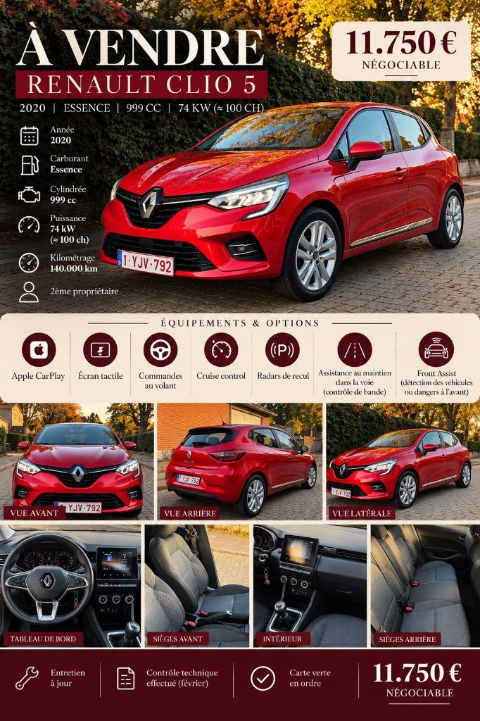 Clio 5, Auto's, Voorwielaandrijving, Stof, 5 deurs, Particulier