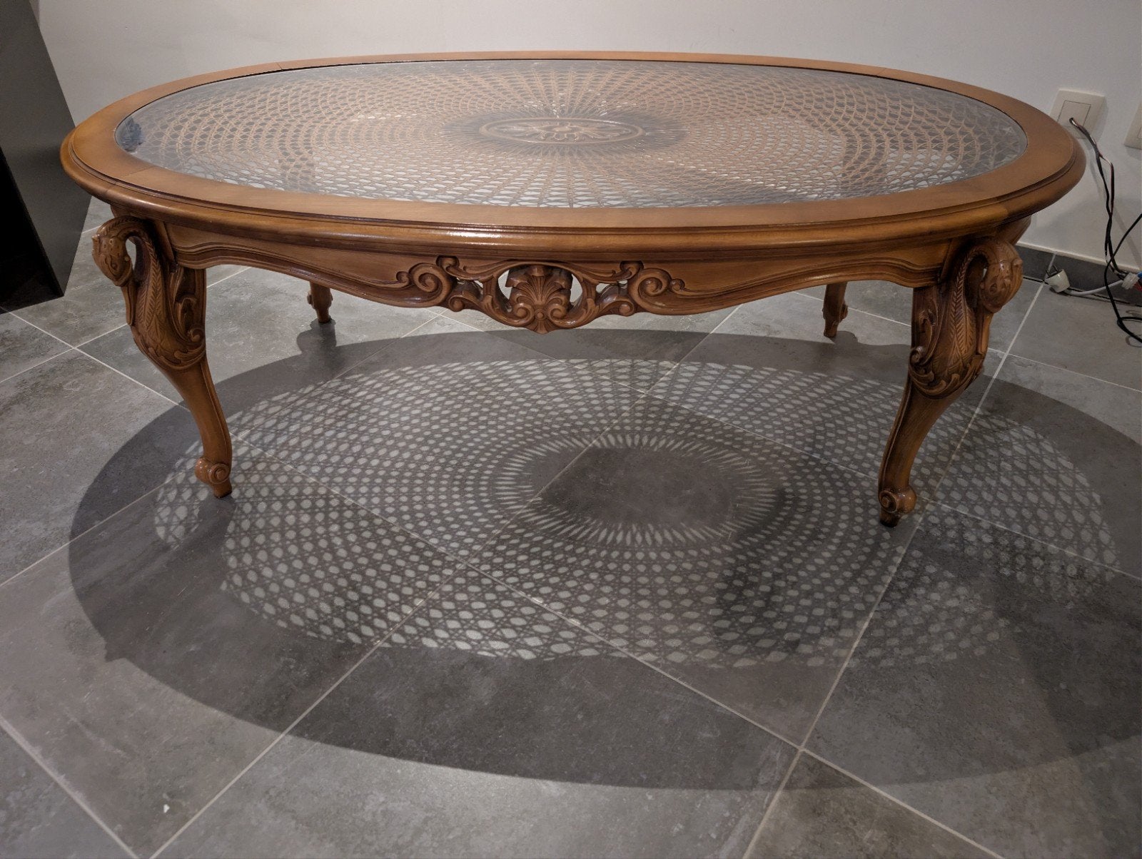 Salontafel massief eiken Louis XV stijl, Ophalen