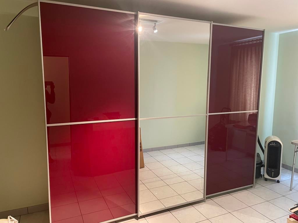 Spotprijs Moderne kledingkast kleerkast spiegel schuifdeuren, Huis en Inrichting, Ophalen, Met deur(en), 200 cm of meer, Zo goed als nieuw