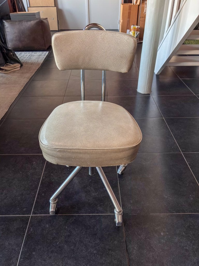 chaise de dentiste/bureau vintage, Maison & Meubles, Chaises de bureau, Utilisé, Chaise de bureau, Gris, Enlèvement