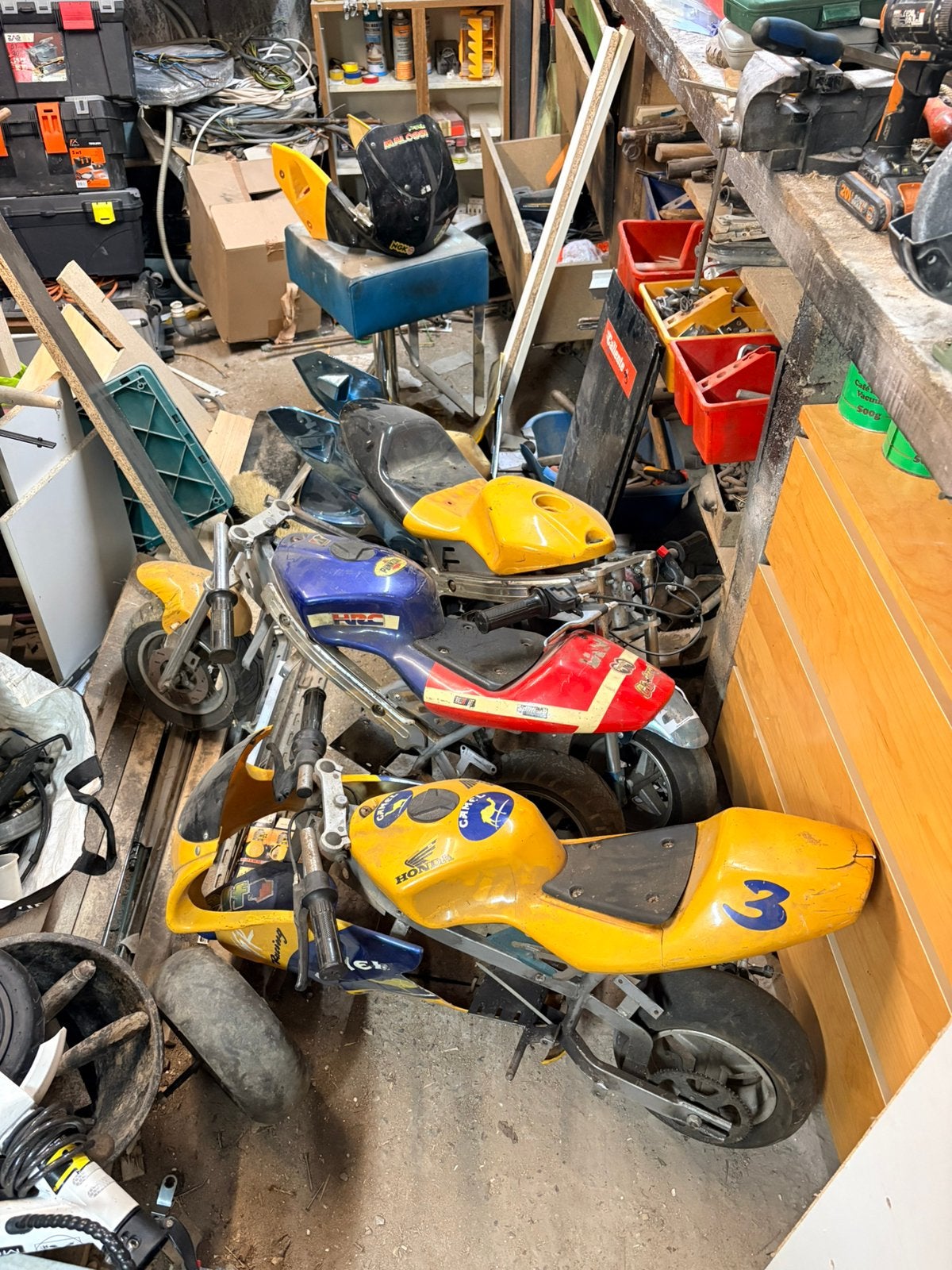 lot pit bikes, Vélos & Vélomoteurs, Mini Bikes, Midi Bikes & Pit Bikes, Enlèvement, Utilisé, Pit Bike, Frein à disque