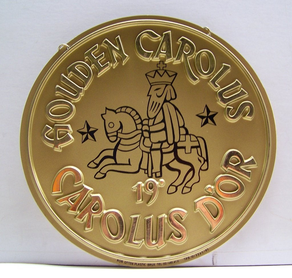 Reclame - Gouden Carolus - Br. Het  Anker Mechelen 1985, Ophalen of Verzenden, Gebruikt, Reclamebord
