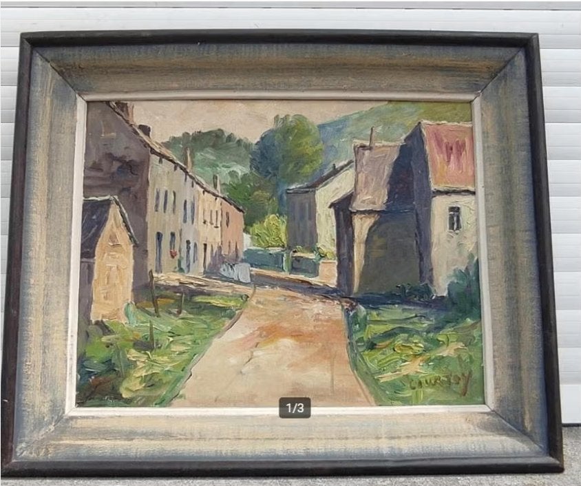 huile sur toile signe omer courtoy, Antiquités & Art, Art | Peinture | Classique, Enlèvement ou Envoi, Toile