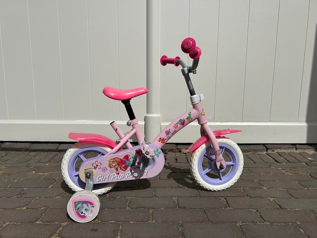 Paw Patrol Kinderfiets Roze met Zijwieltjes, Ophalen, Zo goed als nieuw, Zijwieltjes
