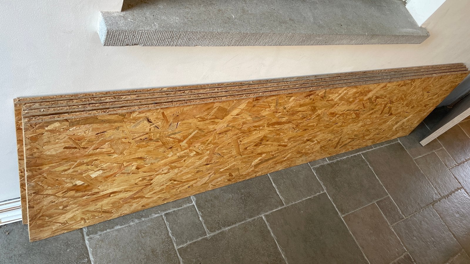 4 OSB platen 244x59 18mm, Doe-het-zelf en Bouw, Hout en Planken, Ophalen, Zo goed als nieuw