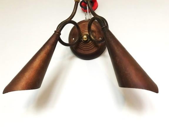 Lampe double applique murale laiton bronzé antique😎😍💎⚡💑, Enlèvement ou Envoi