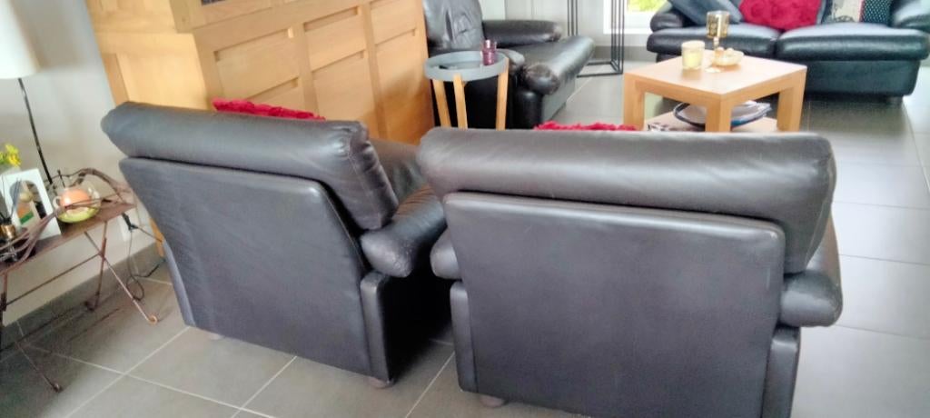 Salon en cuir lounge, Enlèvement, Utilisé, Cuir