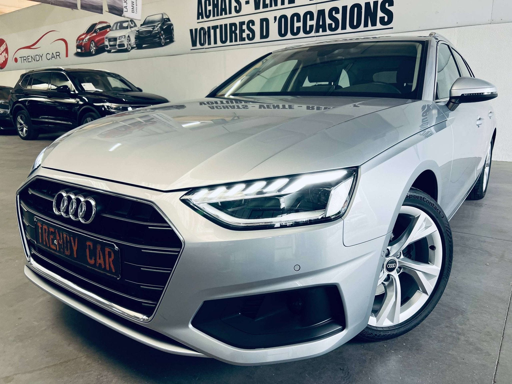 Audi A4 Avant 35 TFSI Advanced S tronic+CARPLAY+LED+TVA+CUIR, Argent ou Gris, A4, Noir, 5 portes