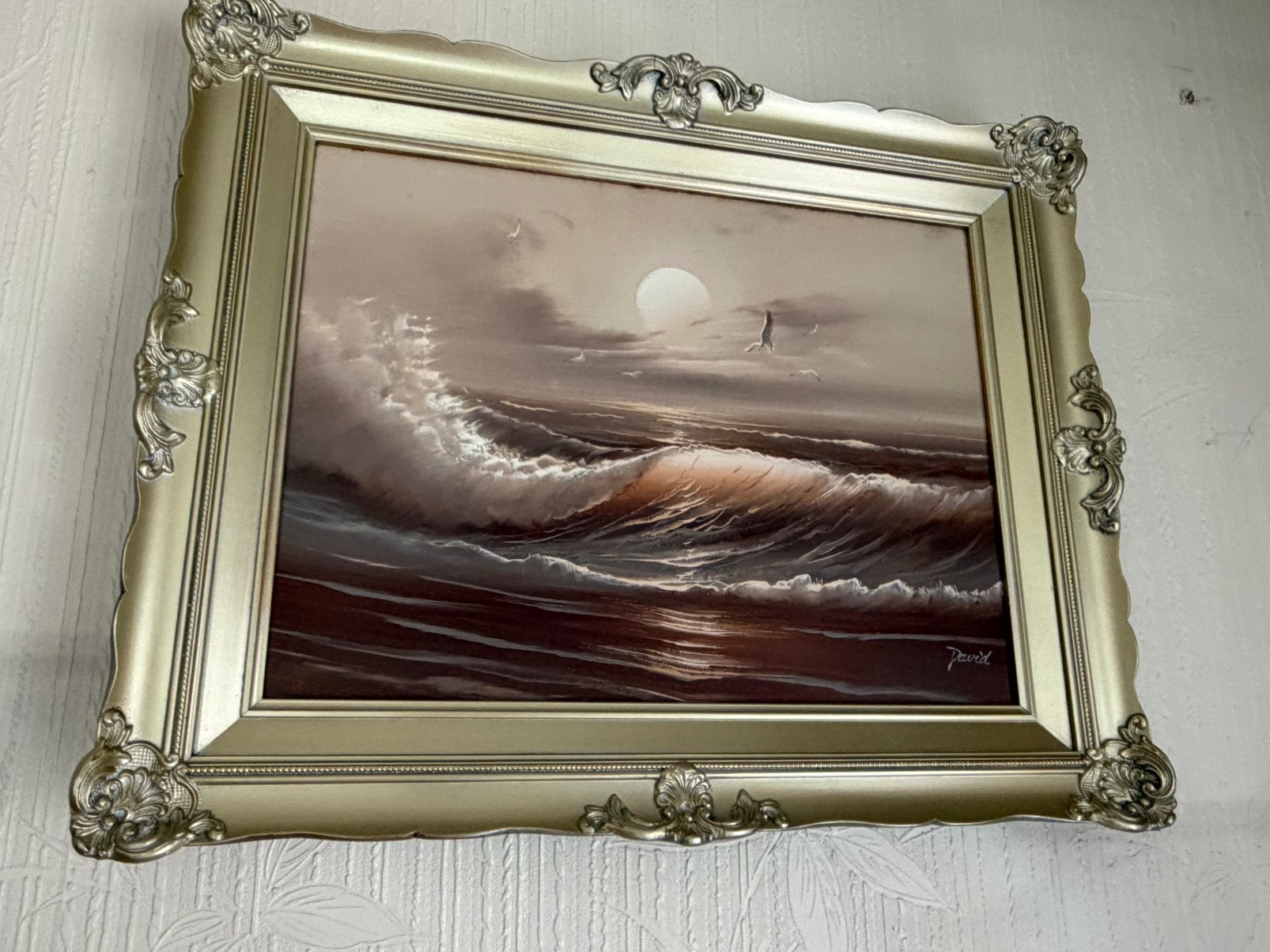Schilderij zee met centificaat, Antiek en Kunst, Ophalen