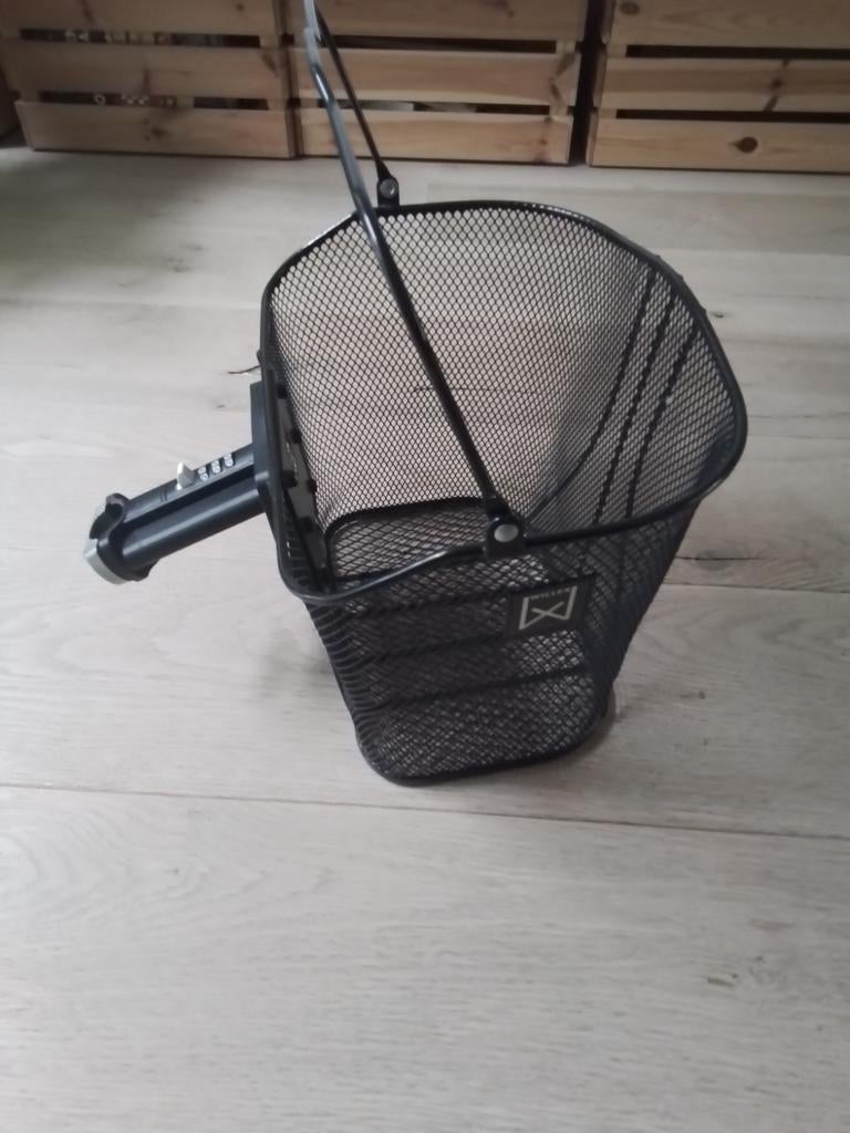Willex zwarte fietsmand afneembaar kliksysteem slot zgan, Stuurbevestiging, Ophalen of Verzenden, Zo goed als nieuw, Willex