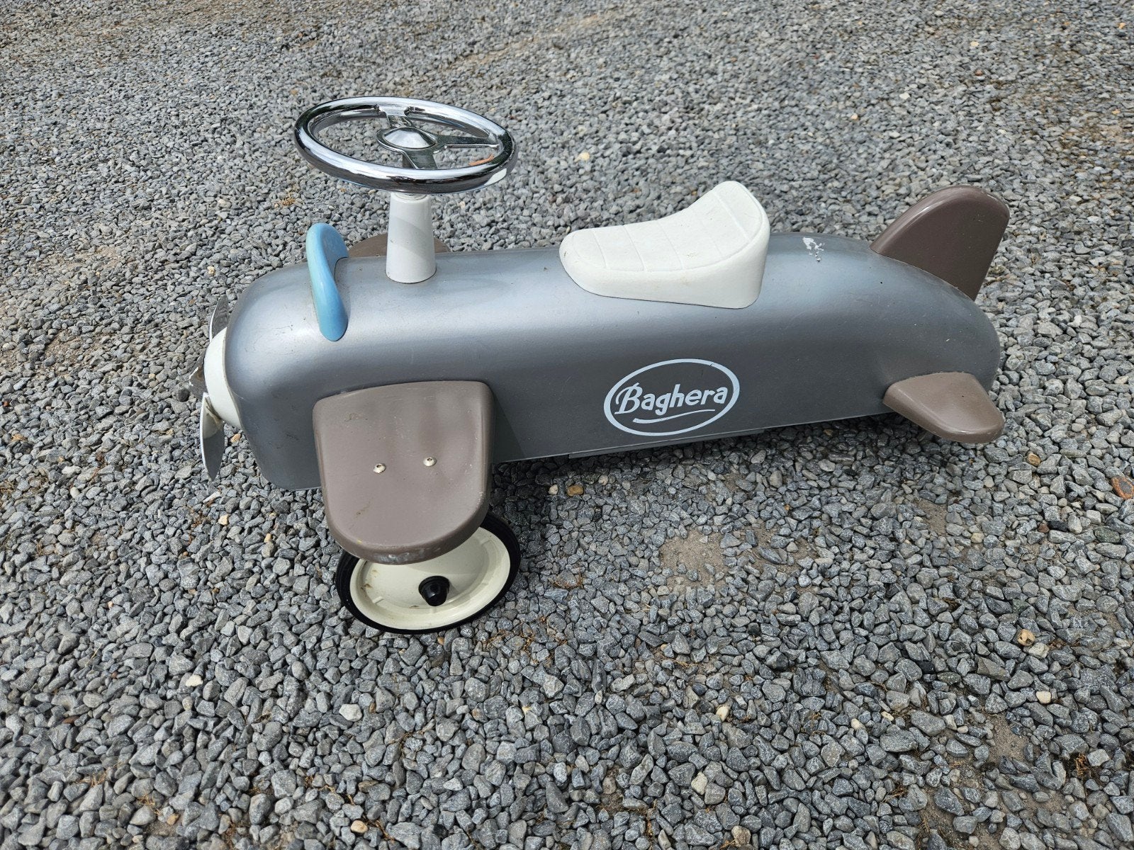 retro metalen loopauto/vliegtuig, Verzamelen, Ophalen