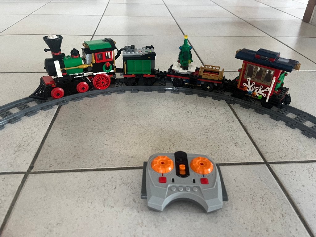 LEGO Winter Holiday trein met extra sporen, Ophalen, Gebruikt, Inclusief extra onderdelen, Lego