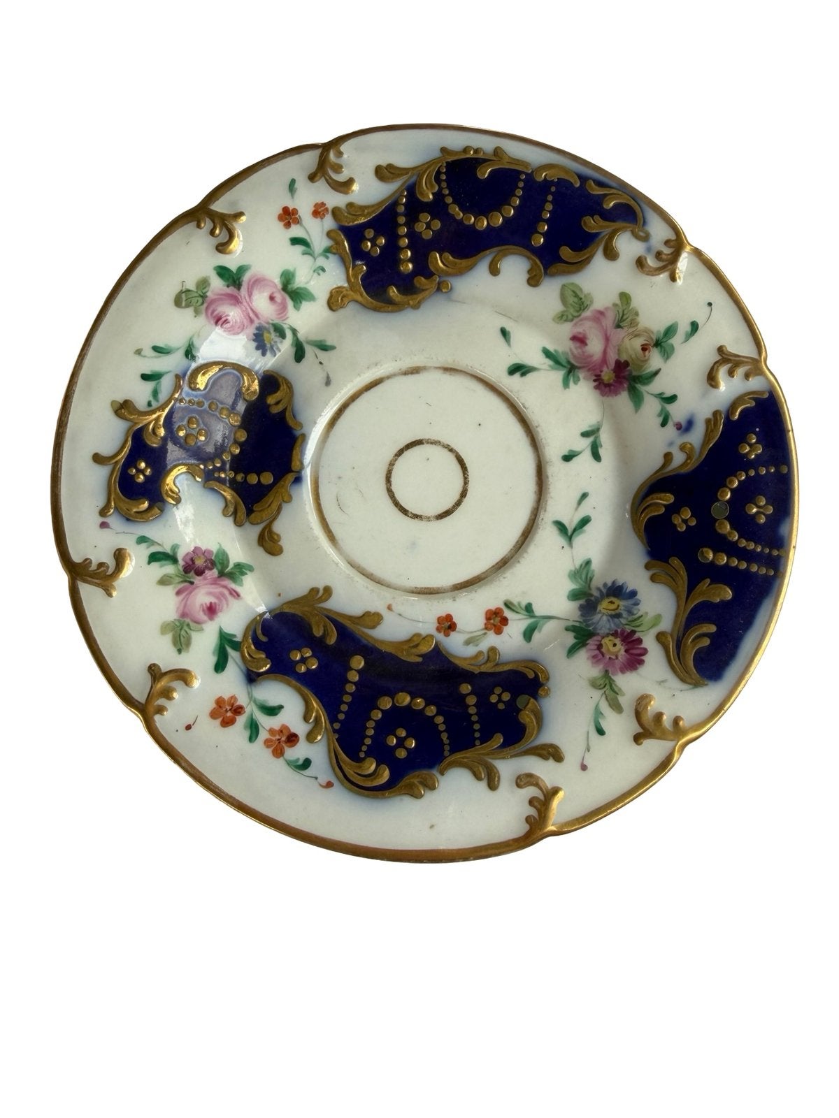 Tasse et sous-tasse Vieux Paris bleu cobalt et or XIXe, Enlèvement ou Envoi