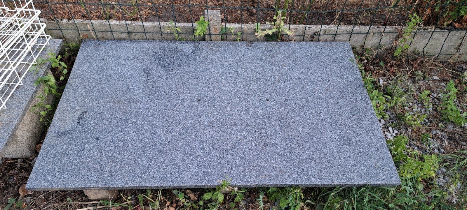 Grijze granietplaat — 133 x 78 x 3 cm (gepolijst oppervlak e, Tuin en Terras, Zo goed als nieuw, Natuursteen, Minder dan 5 m²