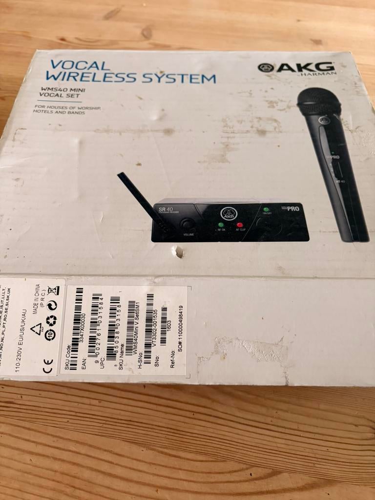 AKG WMS 40 draadloze microfoon, Muziek en Instrumenten, Ophalen of Verzenden, Zo goed als nieuw, Draadloos