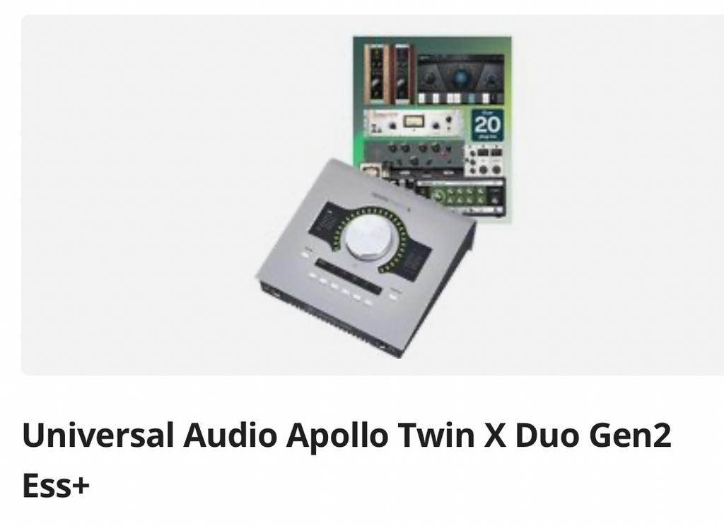 Apollo Twin x Duo Gen 2 Ess+ (Garantie 2ans) 2025, Ophalen