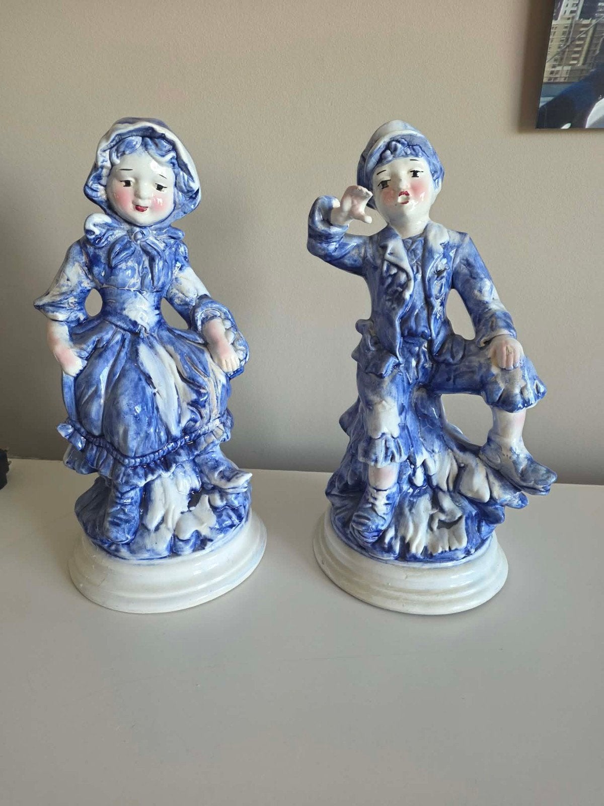 Paire de grandes figurines en porcelaine Capodimonte 38 cm, Collections, Enlèvement, Utilisé, Humain