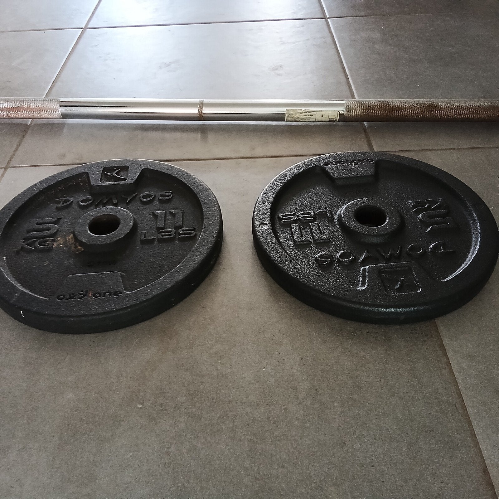 150cm stang en ev schijven, Sport en Fitness, Ophalen