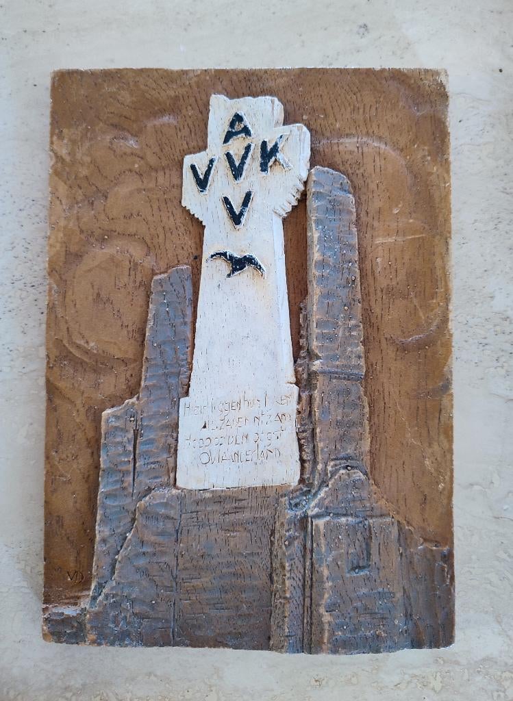 Pièce rare. Ceramique murale Crypte Tour de l'Yser signée VD, Enlèvement ou Envoi