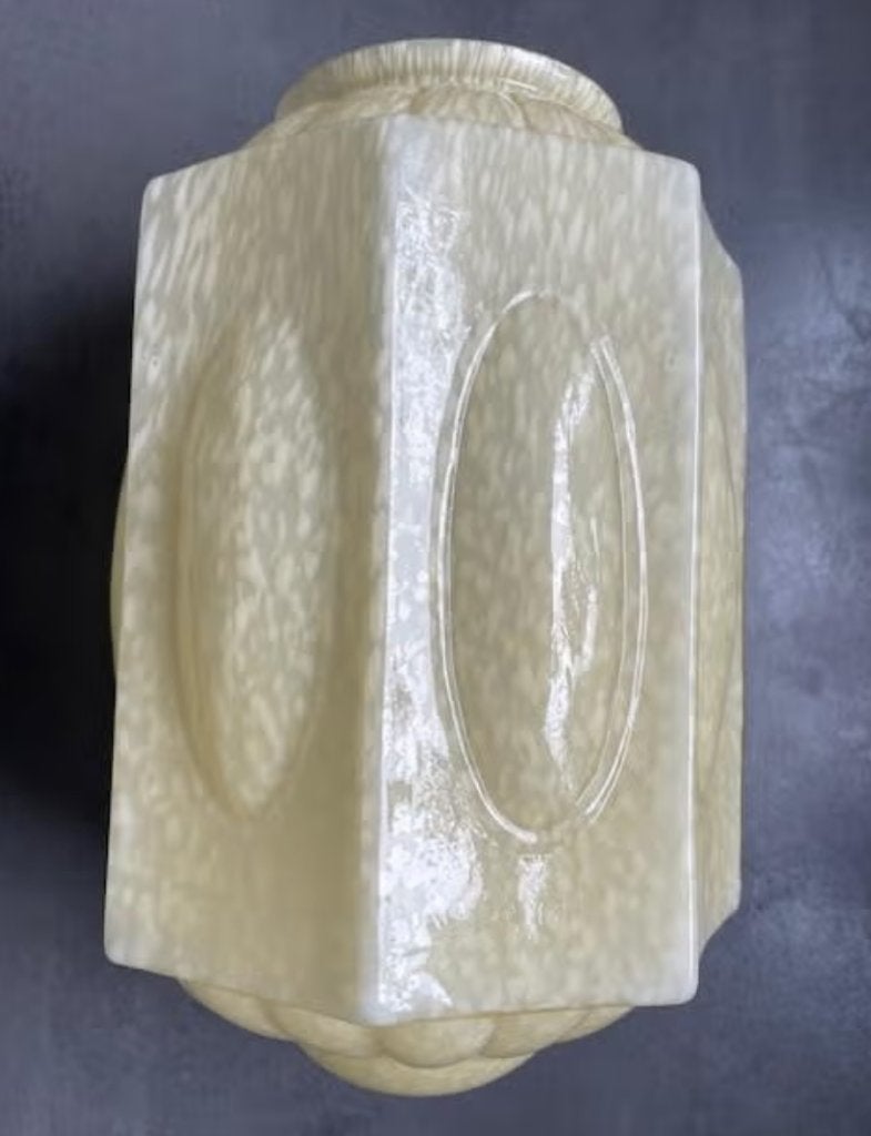 Hanglamp art deco "Clichy" (Geel Glas), Ophalen, Gebruikt, E27 (groot), Glas