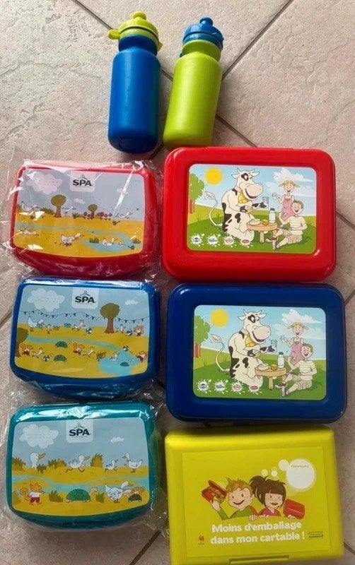 lot de 6 boites repas collations + 2 petites gourdes - neuf, Ophalen of Verzenden, Nieuw
