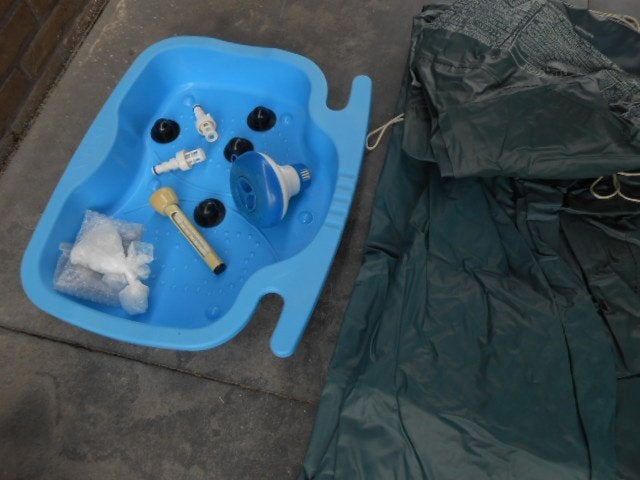Intex afdekzeil voor 12' zwembad + toebehoren, Tuin en Terras, Ophalen, Gebruikt, Afdekzeil