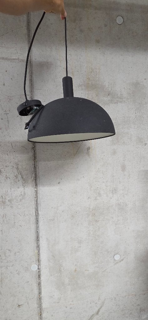 Zwarte koepel hanglamp met witte binnenzijde, Ophalen, Zo goed als nieuw