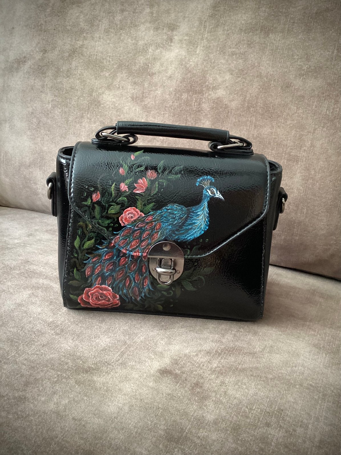 Sac en forme de paon fleuri peint à la main par J&s, Enlèvement ou Envoi, Neuf, Autres couleurs, Autres marques