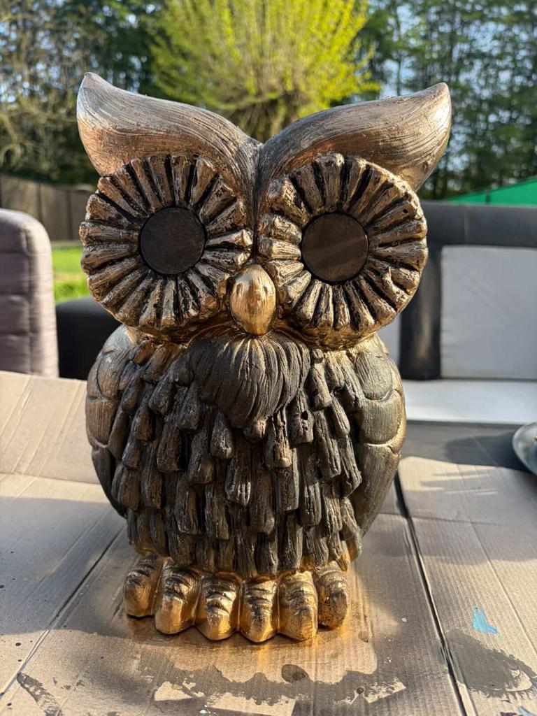 Handgemaakte uil,uniek + ik geef oude beeldjes nieuw leven, Verzamelen, Beelden en Beeldjes, Ophalen, Zo goed als nieuw