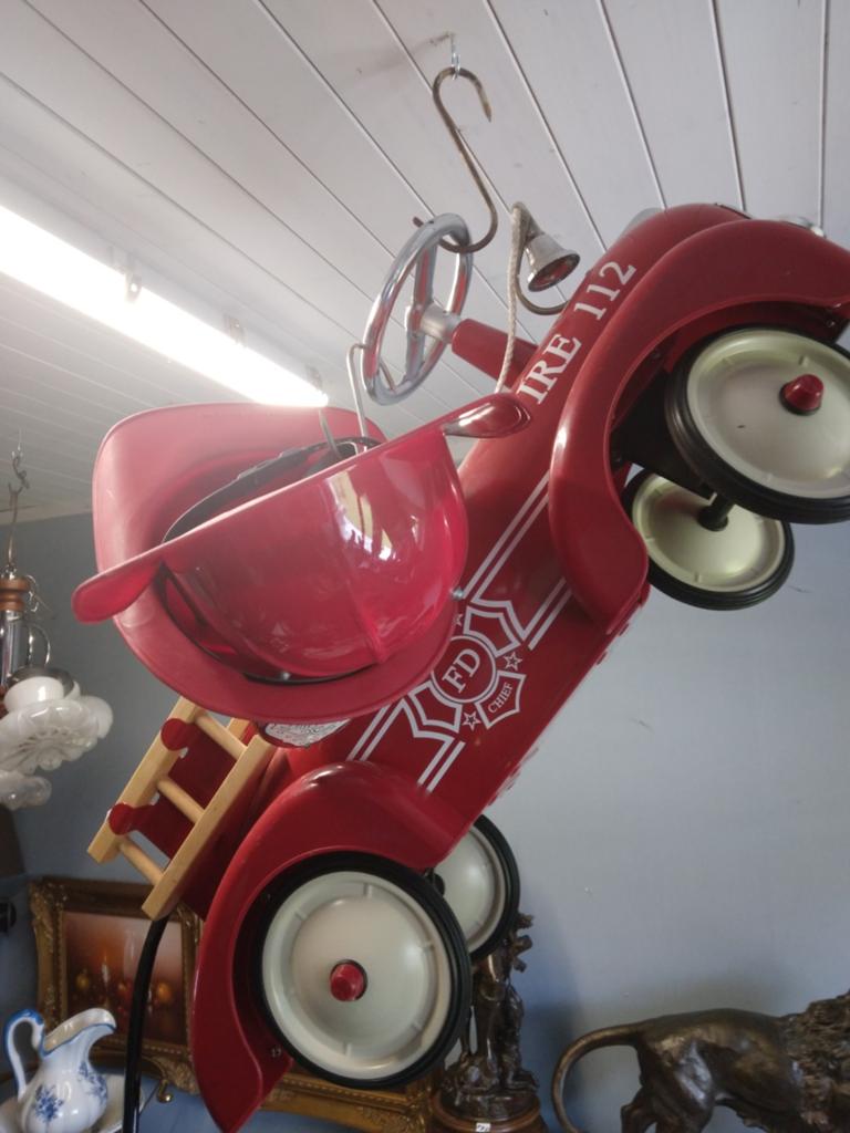 Loopauto retro brandweer auto, Kinderen en Baby's, Ophalen