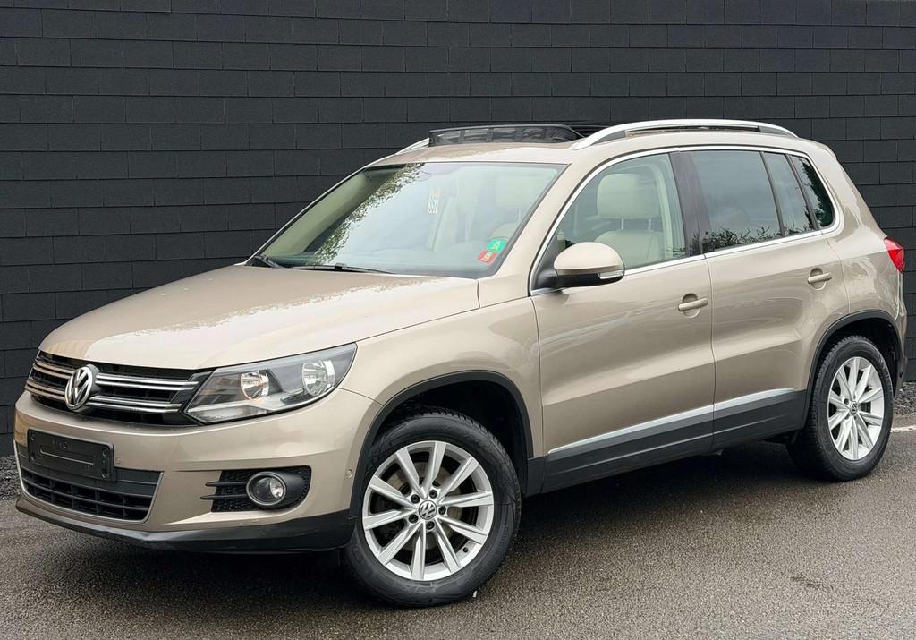 Volkswagen Tiguan 2.0 TDi 4Motion DSG+NAVI+CUIR+CAMERA+TOIT, Auto's, Automaat, Gebruikt, 4 cilinders, Beige