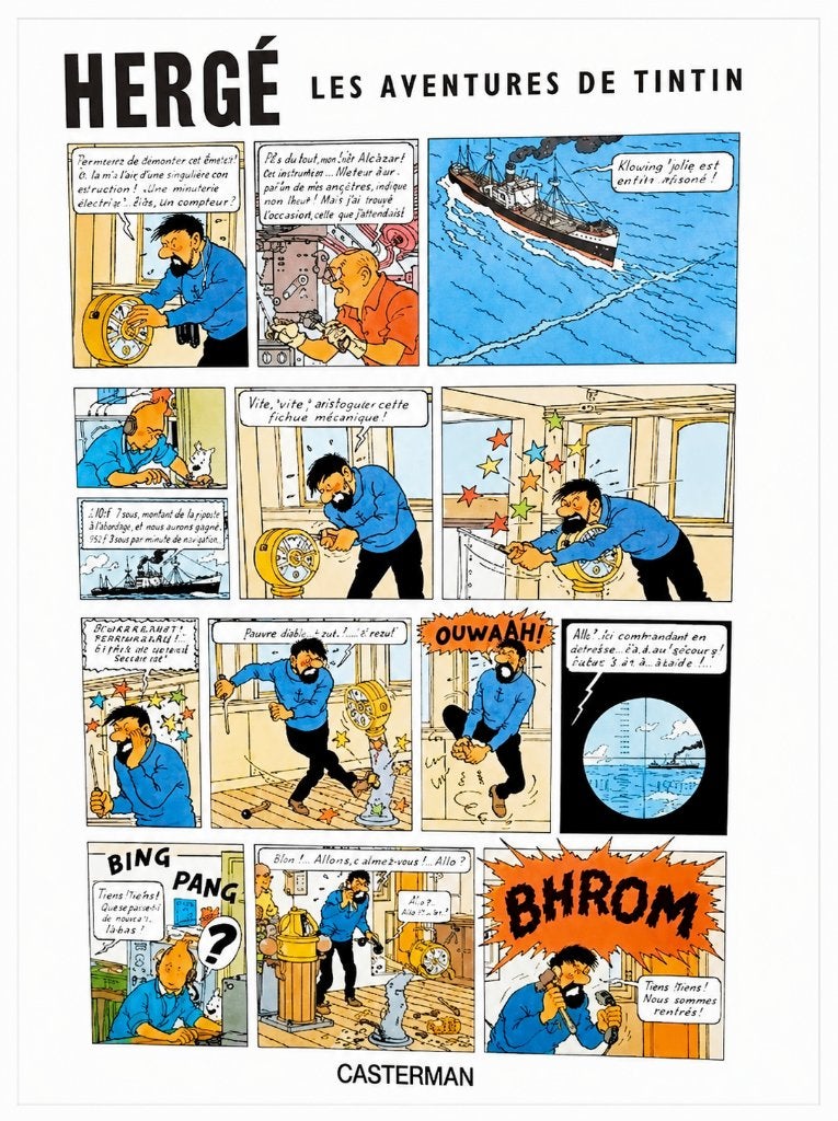 Tintin ✅ XL kleurenposter ~ Hergé ~ 70 x 50 cm, Verzamelen, Stripfiguren, Ophalen of Verzenden, Kuifje, Nieuw, Plaatje, Poster of Sticker