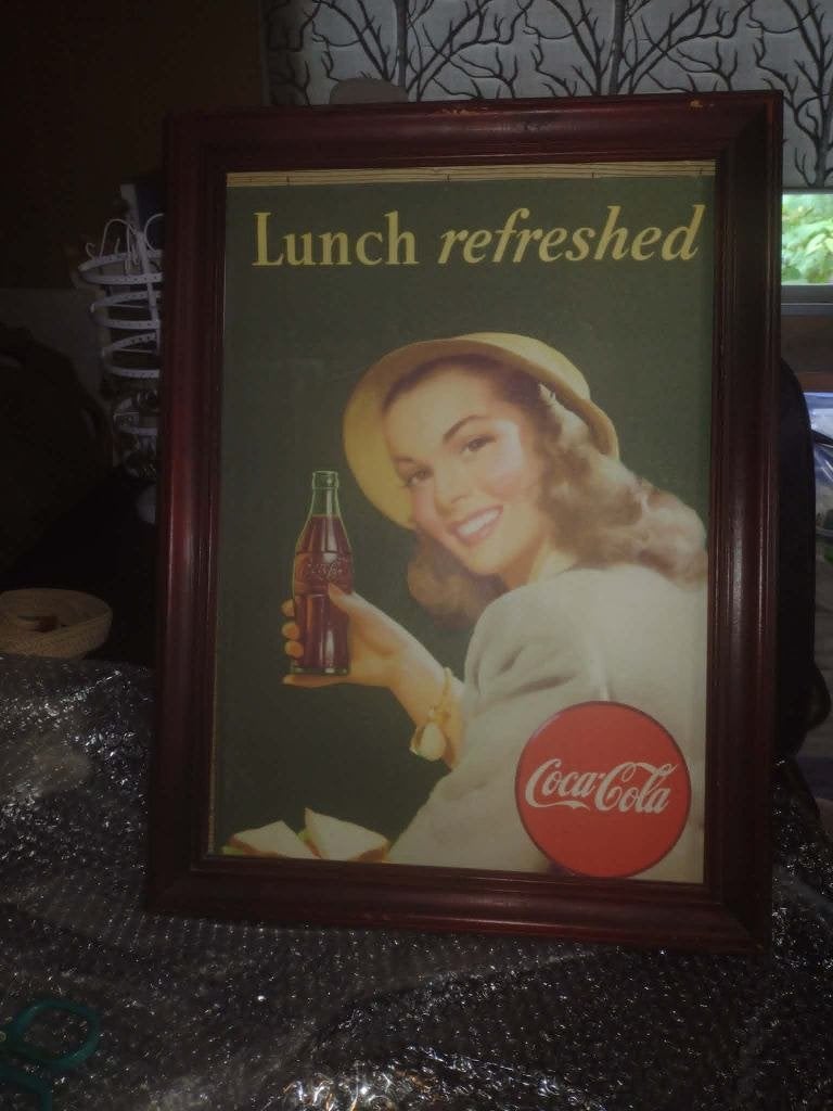 Vintage Coca Cola reclame, Verzamelen, Verzenden, Gebruikt, Reclamebord