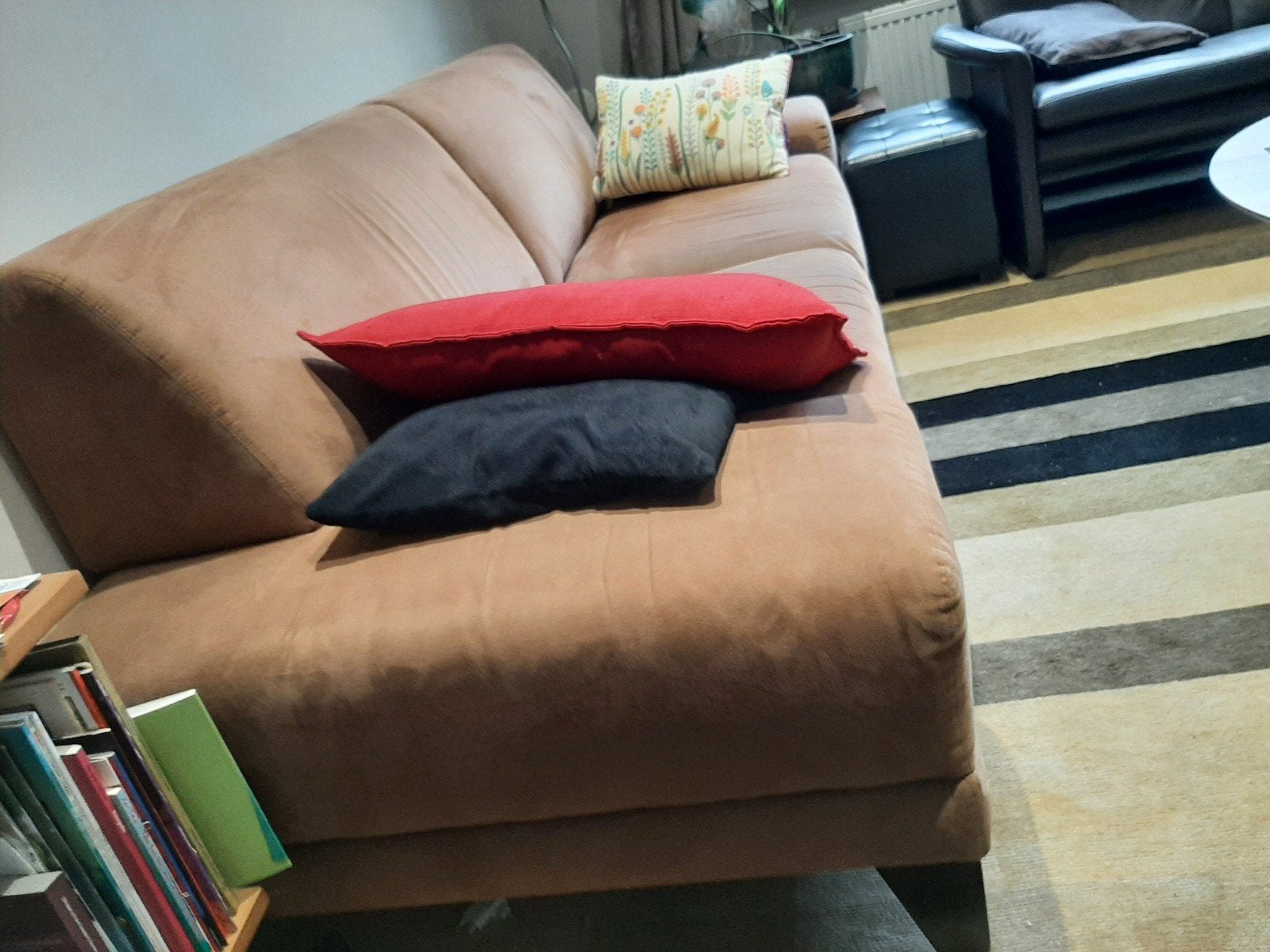 grote comfortabele sofa, lichtbruin, B 234 cm, D 90 c, Ophalen, Gebruikt, Stof, Hedendaags