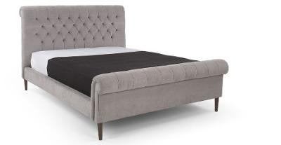 bed, Tissu, Beige, Flamant - stijl, Comme neuf